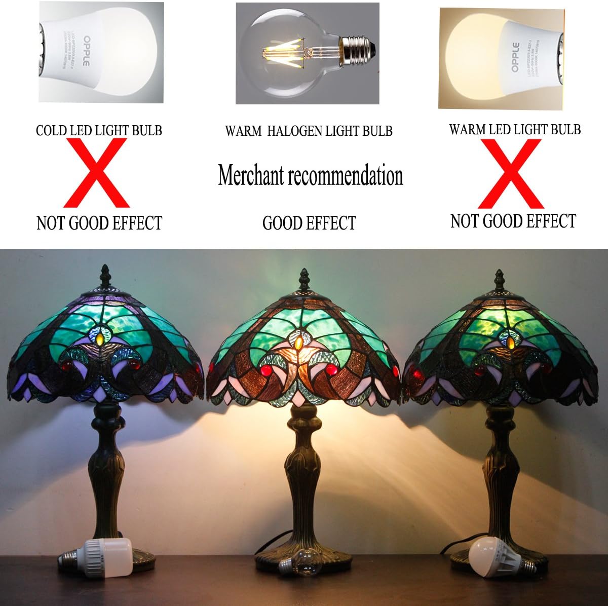 GEDUBIUBOO Tiffany Style Lamp Green Liaison Stained Glass Bedside Table Lamp 16X16X24 Inches Desk Light Metal Base Decor Bedroom Living Room  Office S160G Series Teal Purple