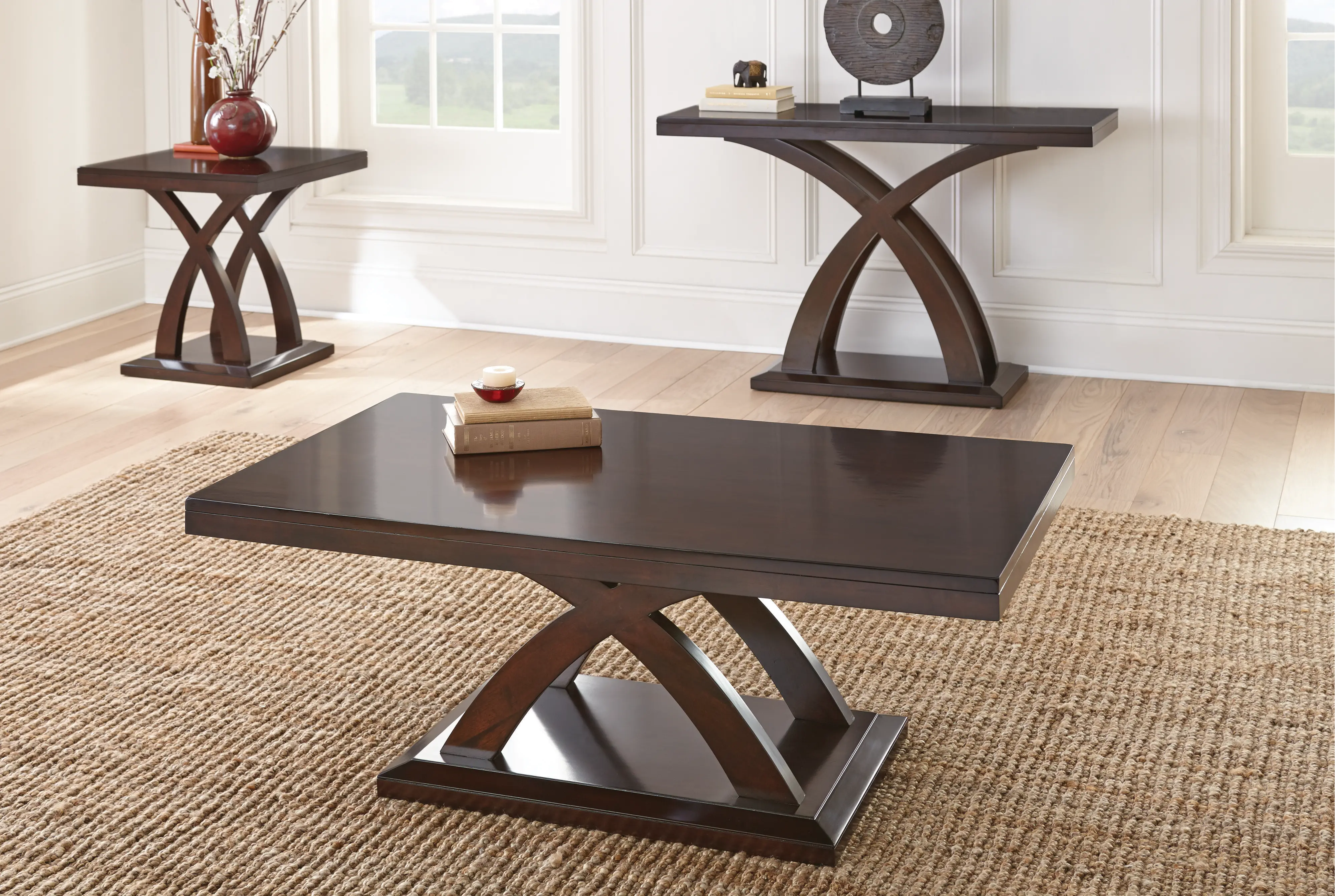 Jocelyn Espresso Brown Sofa Table