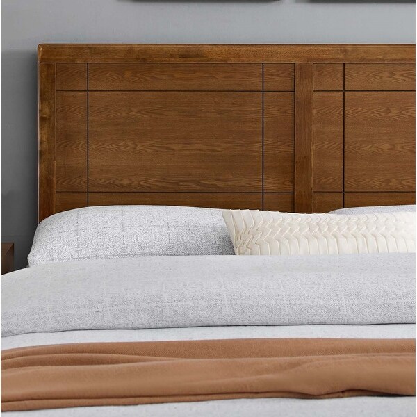 Viola Country Style Queen Size Walnut Wooden Headboard - - 32157955