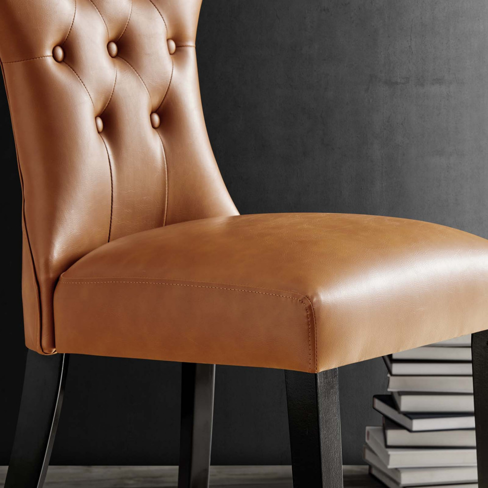 Silhouette Tufted Faux Leather Dining Side Chair   Transitional   Dining Chairs   by Modway  Houzz