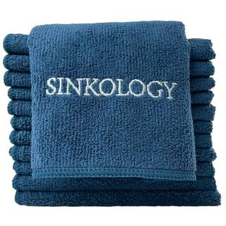 SINKOLOGY SinkSense Microfiber Cleaning Cloth in Navy Blue 12 Pack SMF12-101