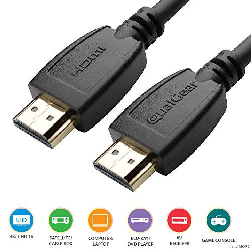 Qualgear 6 Feet High Speed HDMI 20 cable with 24k Gold Plated Contac