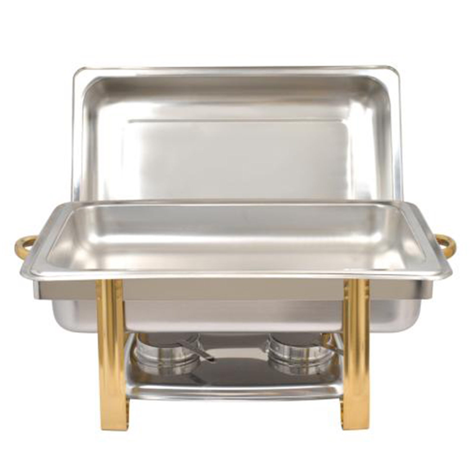 Anqidi 9L Chafing Dish Set Stainless Steel Rectangular Folding Chafer Food Warmer Container w/Lid for Catering Buffet