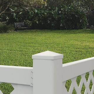 Veranda 5 in. x 5 in. White Vinyl Pyramid Fence Post Cap 211350