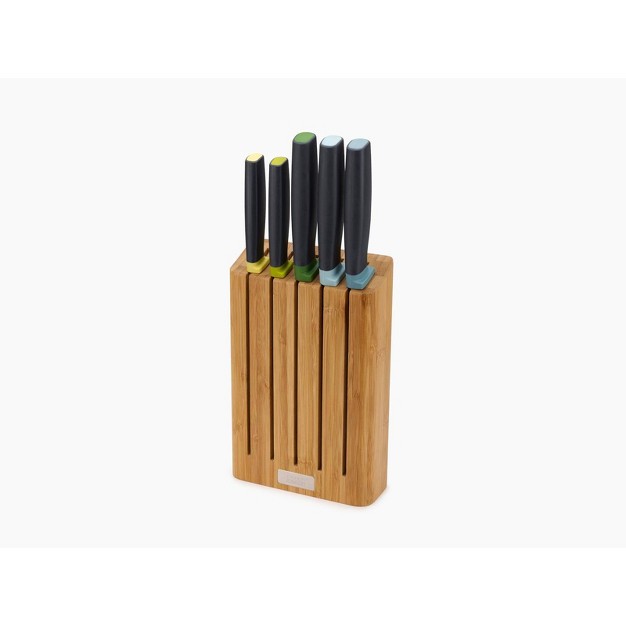 Joseph Joseph Elevate Knives Bamboo 5pc Knife Set With Bamboo Block