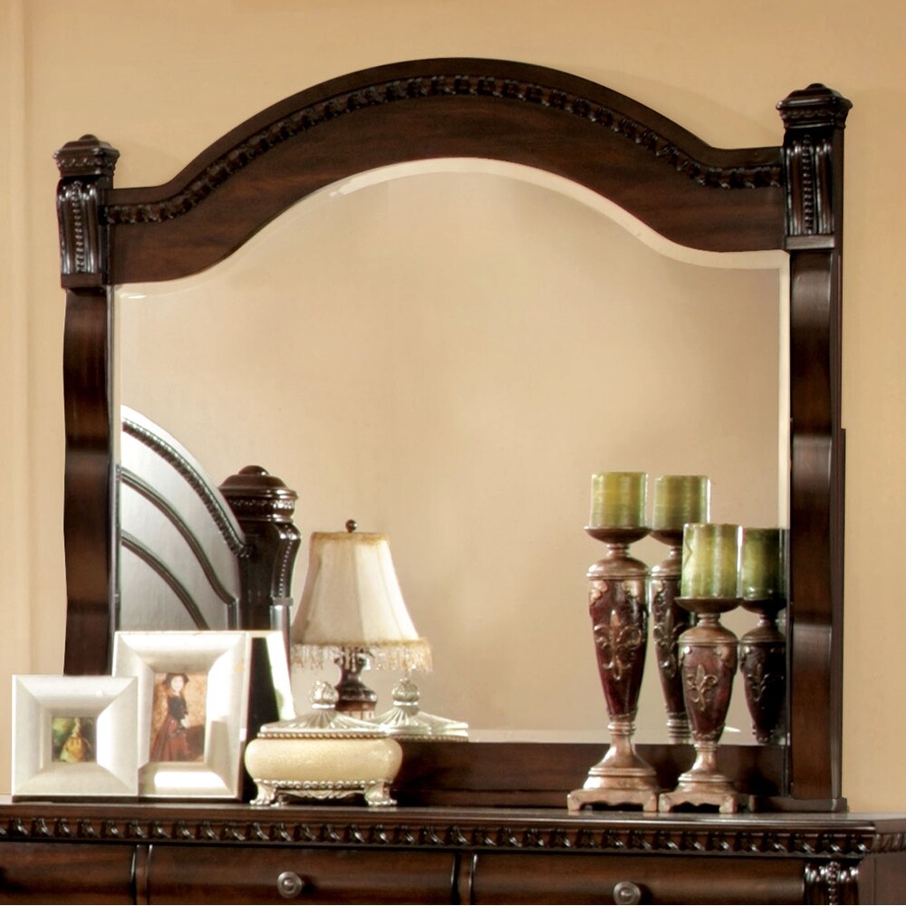 Tay Traditional Cherry 2 piece 9 Drawer Dresser and Mirror Set by Furniture of America