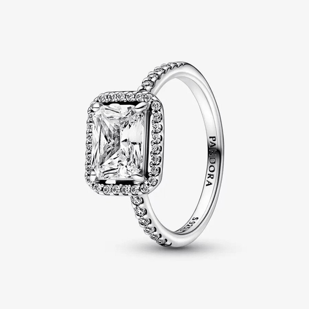 PANDORA  Rectangular Sparkling Halo Ring