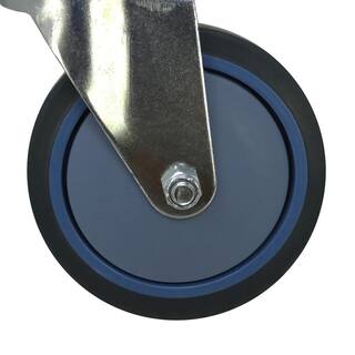 Everbilt 5 in. Gray Rubber Like TPR and Steel Swivel Plate Caster with 350 lb. Load Rating 4032545EB