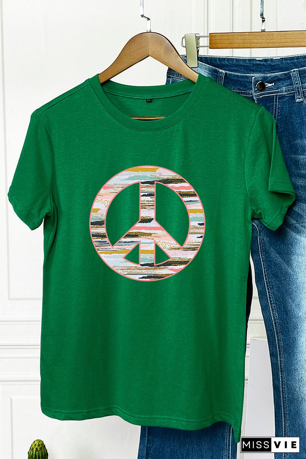 Boho Peace Sign Graphic Tee Wholesale