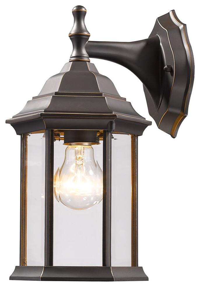 Waterdown 1 Light Outdoor Wall Light in Oil Rubbed Bronze   Traditional   Outdoor Wall Lights And Sconces   by Buildcom  Houzz