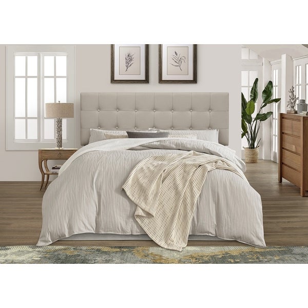 Ida Button-tufted Upholstered Transitional Adjustable Headboard - - 33094250