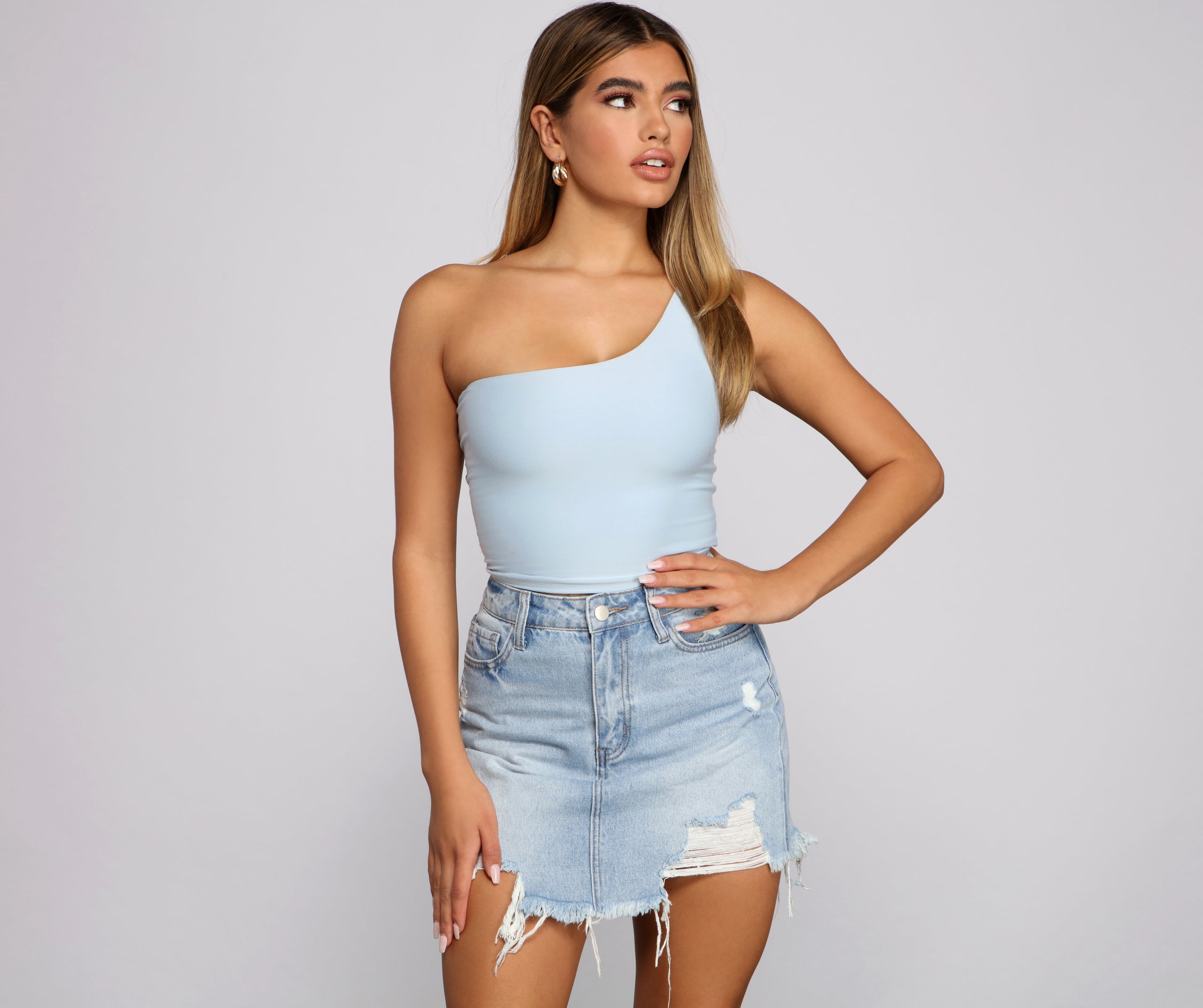 Sultry Style One-Shoulder Crop Top