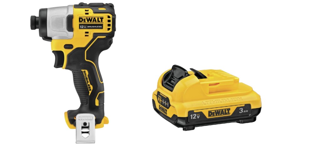 DEWALT XTREME 12V MAX 1/4 Impact Driver and 3Ah Li Ion Battery Bundle