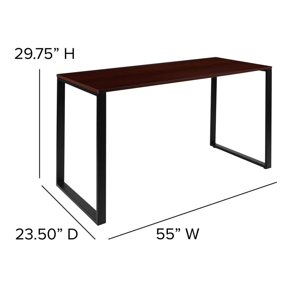 Carnegy Avenue 55 in. Rectangle Mahogany Laminate Computer Desk CGA-GCO-450502-MA-HD