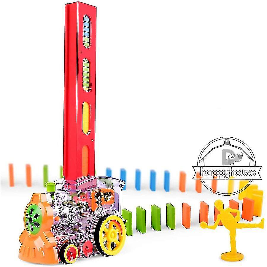 Domino Train Car Sound Light Domino Blocks Set For Kids Building Stacking Toy Block Domino Set For Children Baby Educational Toy