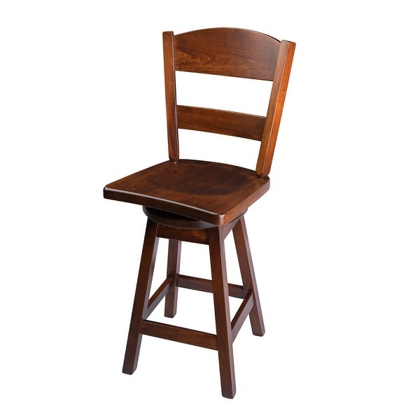 Swivel Urban Bar Stool with Classic Back in Maple Wood