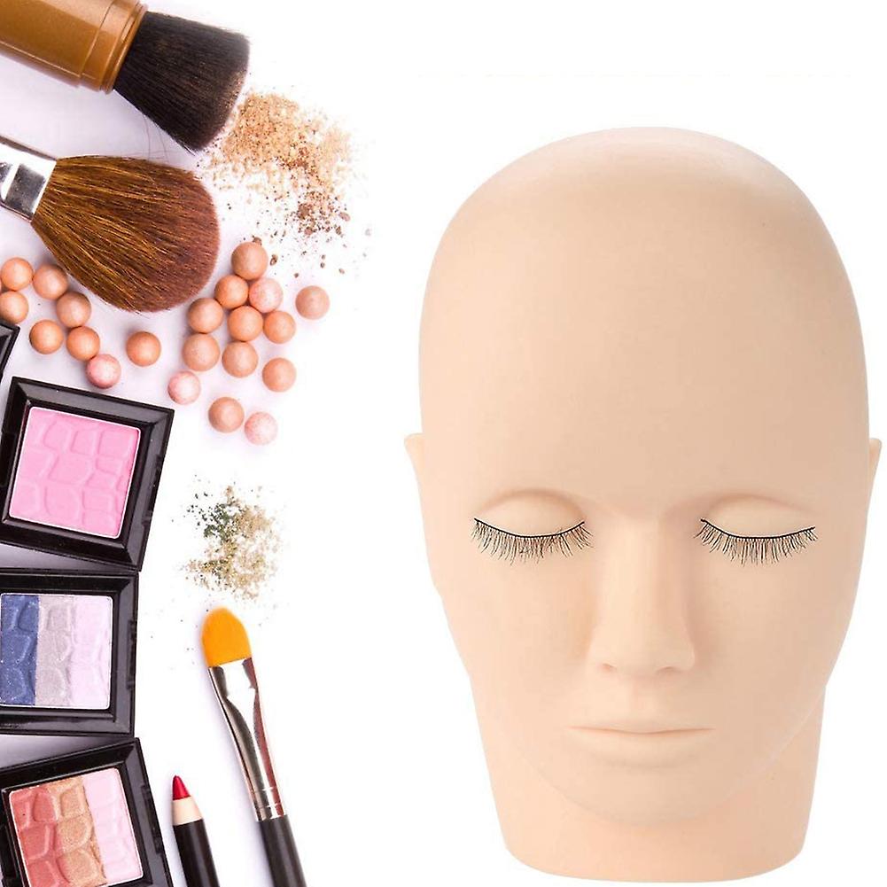 Soft Rubber Eyelash Graft Makeup Massage Practice Training Fake Headform Mannequin