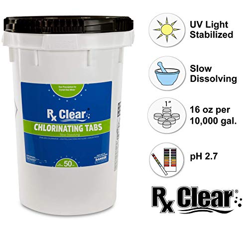 Rx Clear 1" Stabilized Chlorine Tablets | 2-Pack 50 lb Bucket