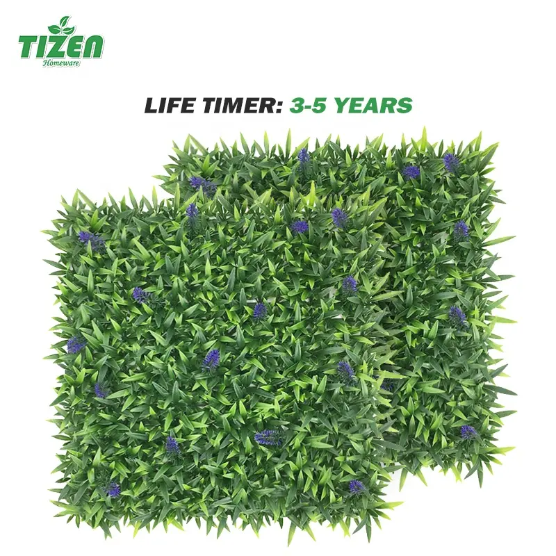 Tizen factory supply greenery garden home decoration lavender hedge boxwood panel artificial plant grass wall