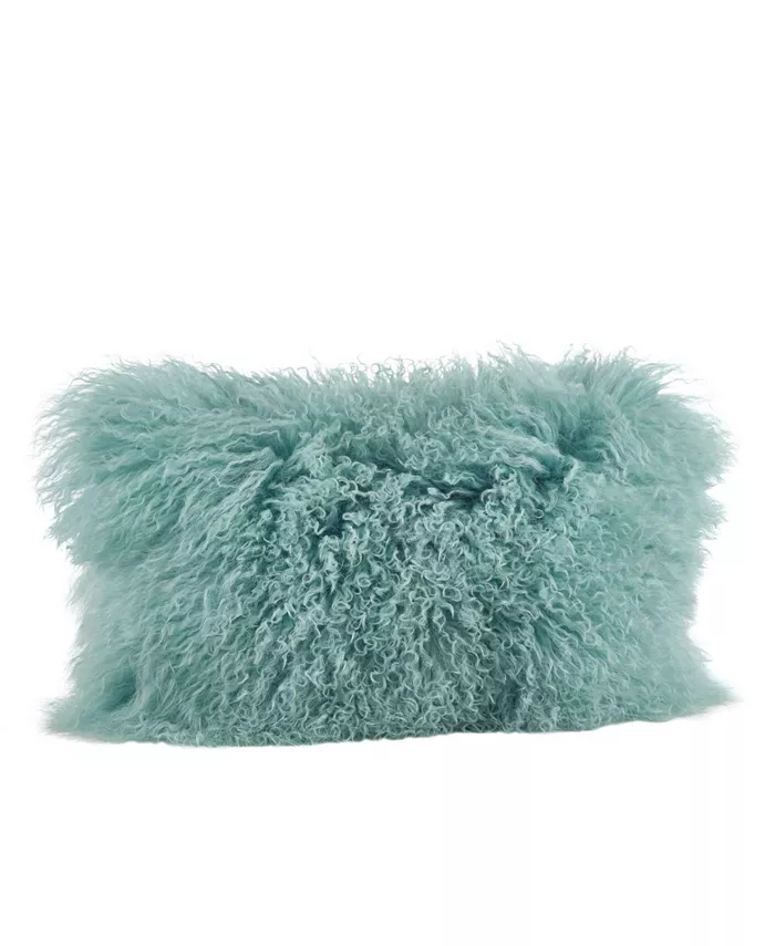 Saro Lifestyle Mongolian Wool Lamb Fur Decorative Pillow， 12