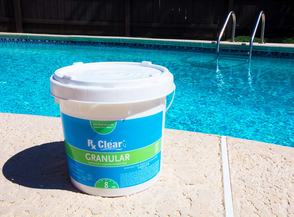 Rx Clear Granular Swimming Pool Chlorine - 8 lb Bucket