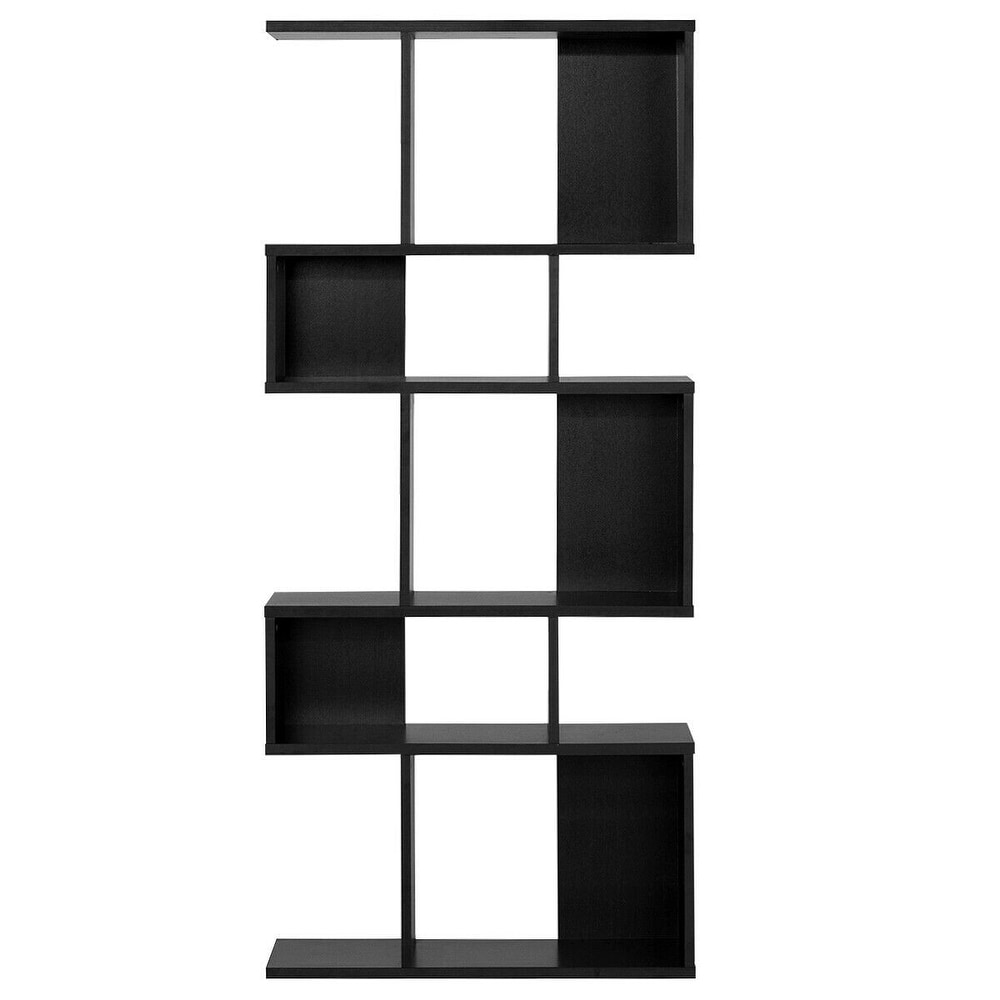 Stylish 5 Tier Geometric Wood Bookshelf   31\