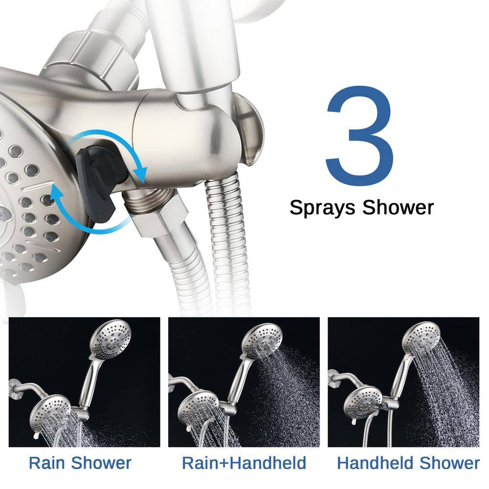 Tahanbath 6-Spray Multifunction Deluxe Wall Bar Shower Kit with Hand Shower in Brushed Nickel MS-A3794-BN-KXC