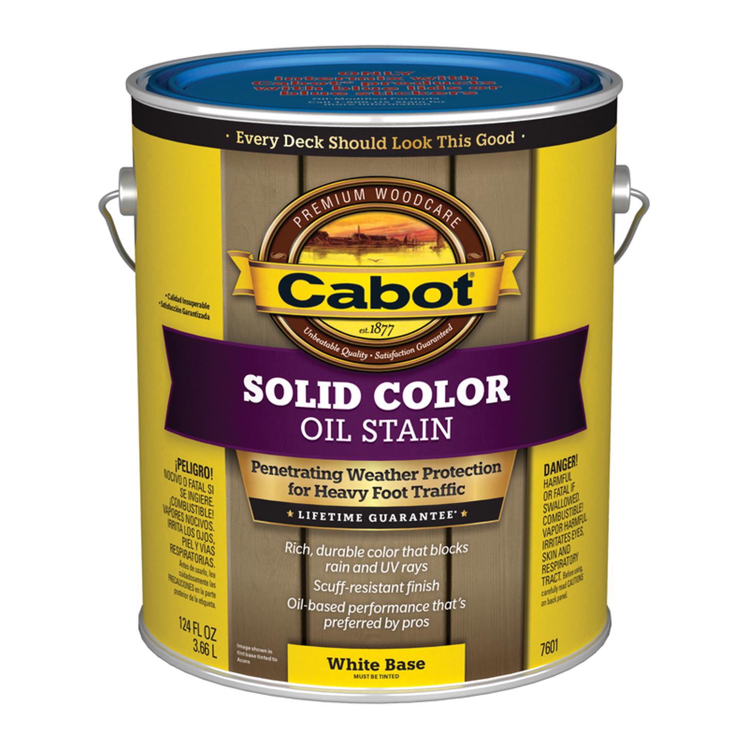 Cabot Solid Color Oil Low VOC Solid Tintable White Base Oil-Based Alkyd Deck Stain 1 gal