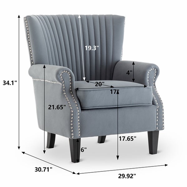 Accent Chair Wingback Chair Tufted Armchair with Padded Seat