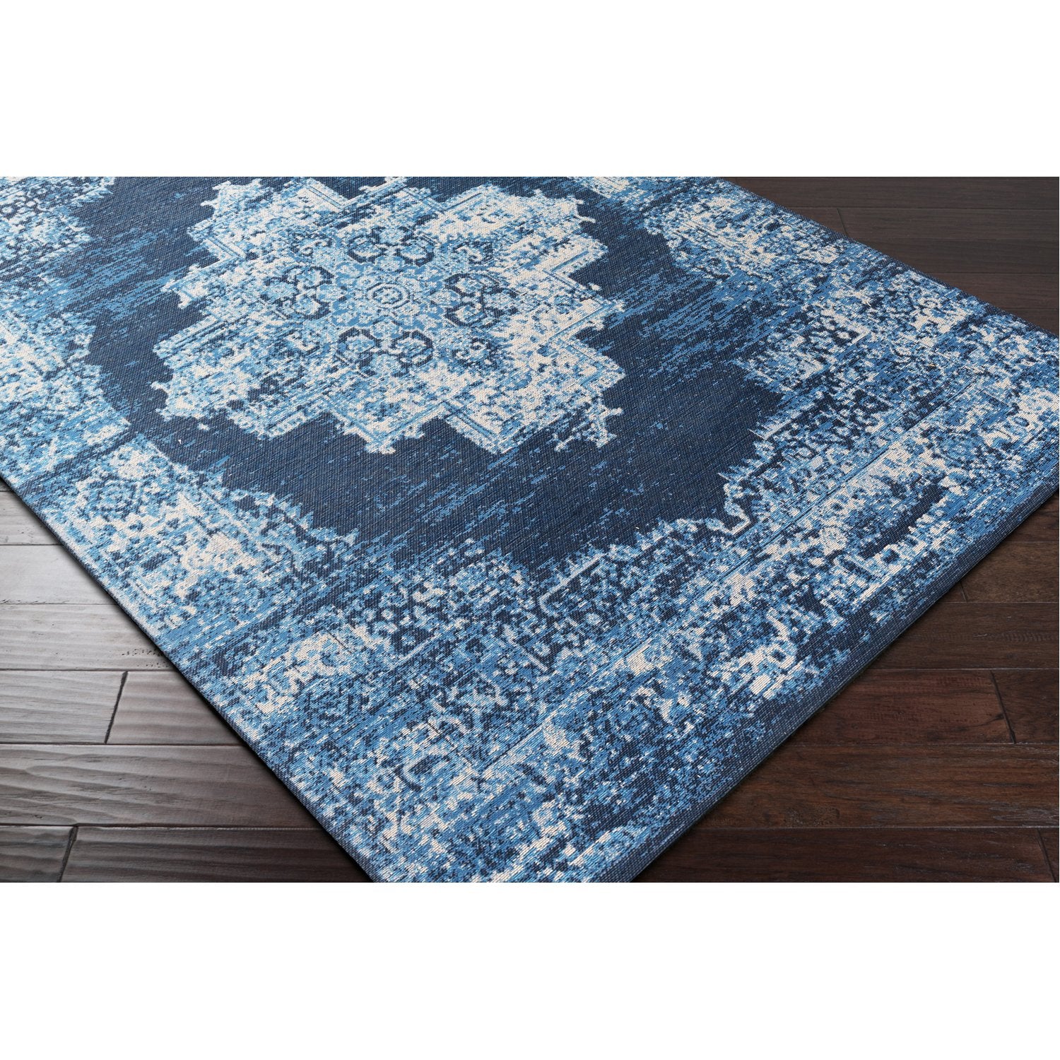 Amsterdam Hand Woven Rug in Navy, Sky Blue, Camel, Beige, Medium Gray