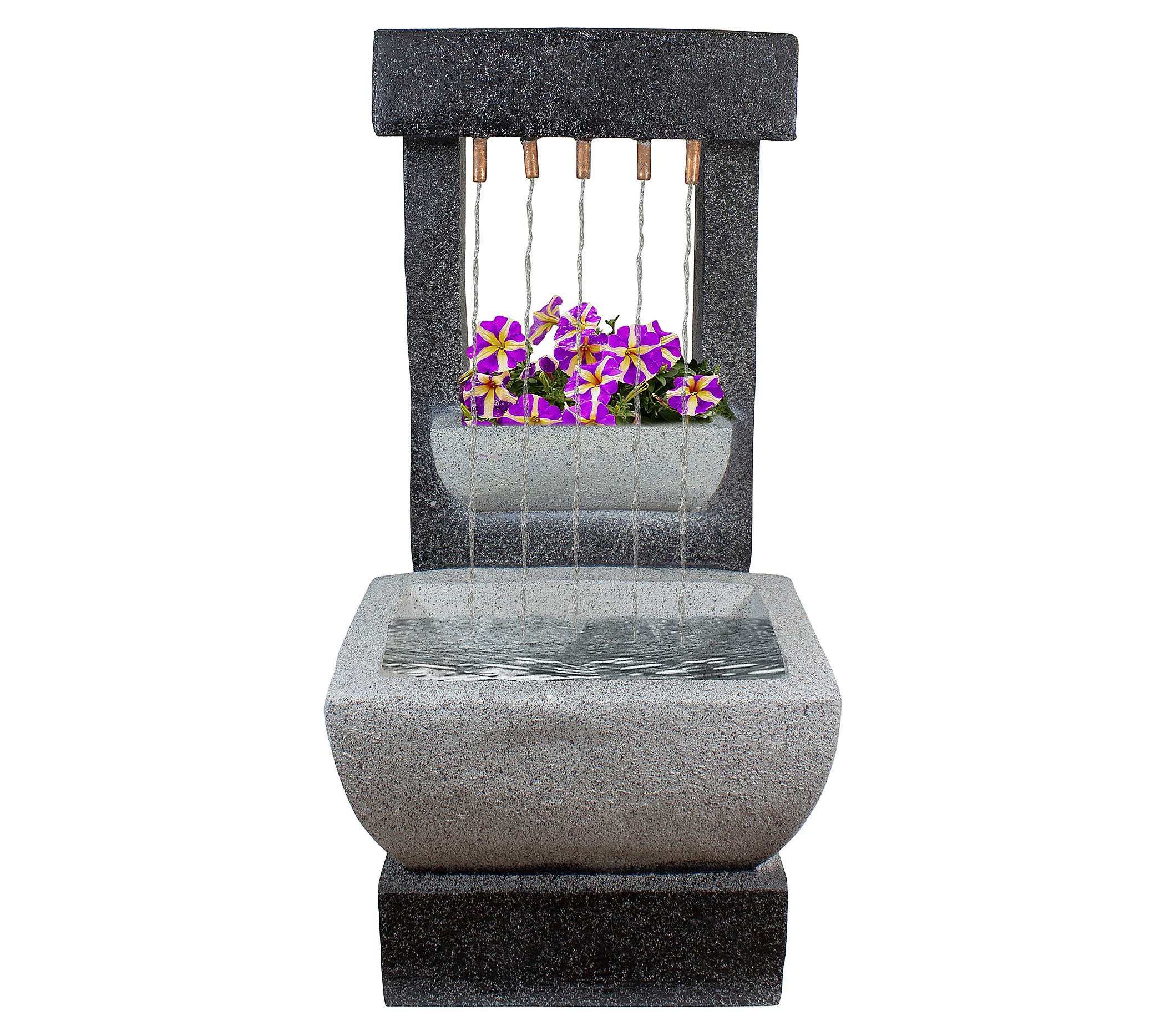 Northlight LED Lighted Rainfall Water Fountain w  Planter