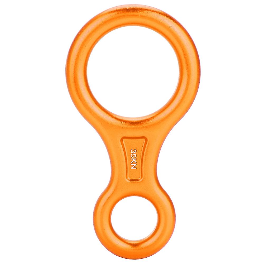 35kn Figure 8 Word Rope Descender Rappel Ring Rock Climbing Rescue Gear (orange)