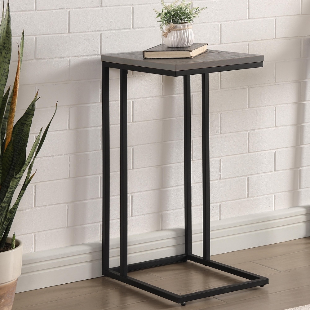 Rendrick Industrial 16 inch Steel C shaped Side Table by Furniture of America