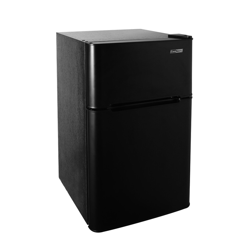 ConServ 3 cu.ft 2 Door Mini Freestanding Refrigerator with Freezer in Stainless Steel/ Black