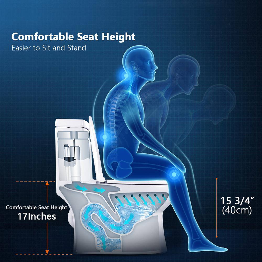 DEERVALLEY DeerValley 12 in. Rough in Size 1-Piece 1.28 GPF Single Flush Elongated Toilet in. White Seat Included DV-1F52627