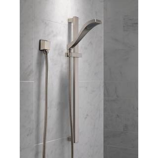 Delta Dryden 1-Spray Patterns 1.75 GPM 3.91 in. Wall Mount Handheld Shower Head in Stainless 57051-SS