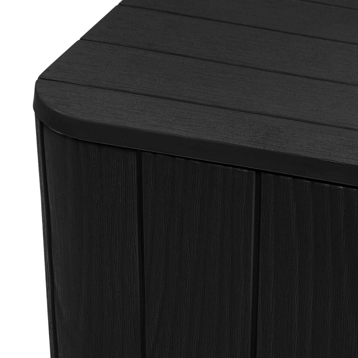 YITAHOME Black Deck Box Storage Patio Outdoor 11.5 Gallon Resin Organizer Bin Small Patio Container Transh Can Side Table