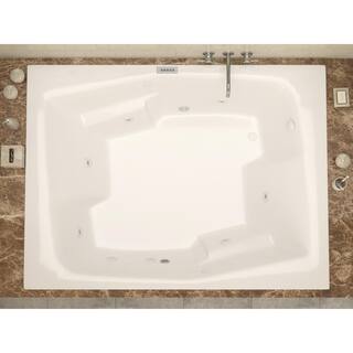 Universal Tubs Amethyst Diamond Series 6 ft. Left Drain Rectangular Drop-in Whirlpool and Air Bath Tub in White HD5472CDLX