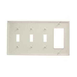 Leviton White 4-gang 3-toggle1-Decora.Rocker Wall Plate (1-Pack) 80732-W