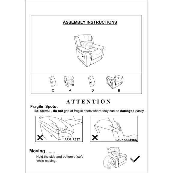 Contemporary Power Motion Glider Recliner Chair 1p...