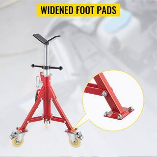 VEVOR Pipe Jack Stand wCasters 882 lbs. V Head Pipe Stand Adjustable Height 23.6 in. 42.5 in. Folding Pipe Stands 18-12 in. GJGJXDL1107BVAEUYV0