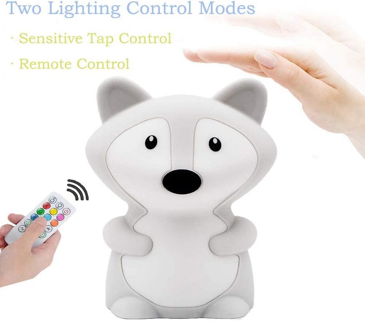 Fox Night Lights For Kids， Silicone Night-light， Bedside Lamp，7 Colors Children's Remote Bedroom Light For Toddlers/boys/girls/adults/bedroom