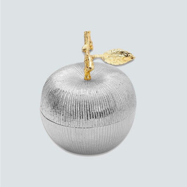 Classic Touch 5 9 quot h Silver Apple Shaped Large Jar