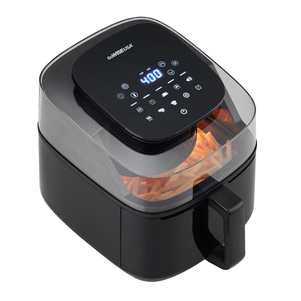 GoWISE USA 55 Qt Black Air Fryer with 180° Viewing Window