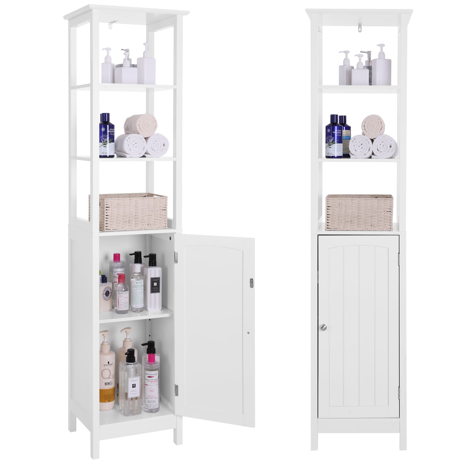 Vasagle Floor Cabinet, with 3-Tier Shelf, White