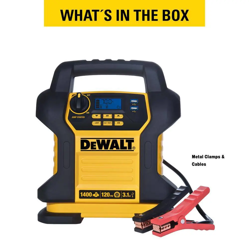 DW 1400 Peak Amp Portable Car Jump Starter with Digital Compressor DXAEJ14