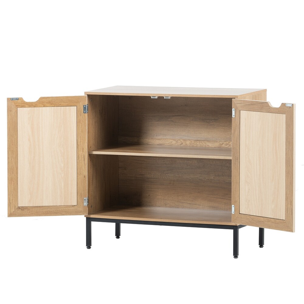 Accent Storage Cabinet with 2 Rattan Doors