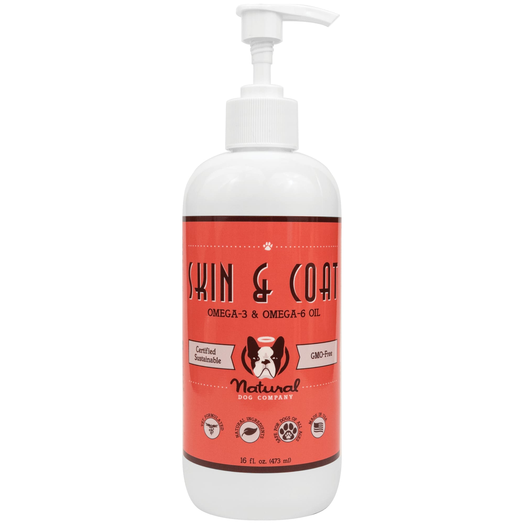 Natural Dog Company Skin  Coat Oil for Dogs， 16 fl. oz.