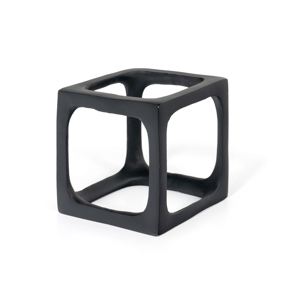 Selena Black Decorative Cube Sculptures  Set of 2   7 x 7 x 7