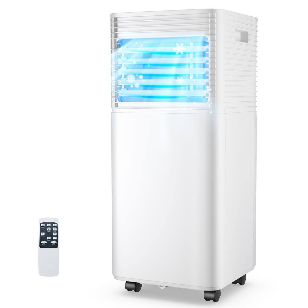 Costway 8000 BTU (ASHRAE) Portable Air Conditioner 3-in-1 Air Cooler with Dehumidifier and Fan Mode in Black FP10110US-BK